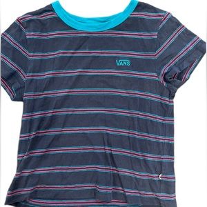 short sleeve vans, striped shirt size small, lightly used